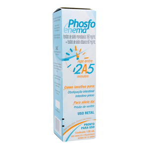 Phosfoenema 160mg/mL + 60mg/mL, caixa com 1 frasco com 130mL de solução de uso retal