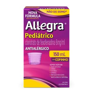 Allegra Pediátrico 6mg/mL Suspensão Oral + Dosador Sabor Framboesa - Frasco com 150 mL