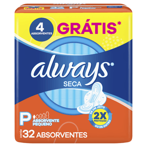 Absorvente Always Super Protecao Seca com Abas, 32 Unidades