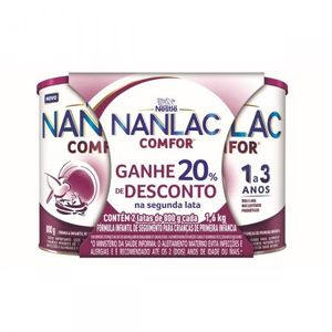 Kit Fórmula Infantil Nanlac Comfor 1 a 3 Anos 2 Unidades de 800G Cada