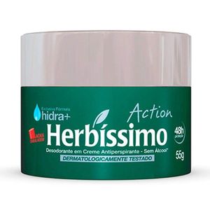 Desodorante Antitranspirante em Creme Herbissimo Action Pote 55g