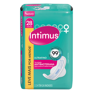 Absorvente Intimus Tecnologia Antibacteriana com Abas 28 unidades