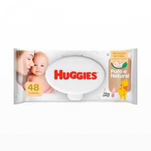 Toalha Umedecida sem Perfume Disney Baby Huggies Puro e Natural Pacote 48 Unidades