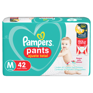 Fralda Pampers Pants Ajuste Total Tamanho M com 42 Unidades