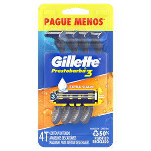 Aparelho de Barbear Gillette Prestobarba 3 Leve 4 e Pague 3