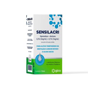 Sensilacri 1mg/mL + 3mg/mL Solução Oftálmica - Frasco com 15mL