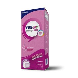 Peg-Lax Macrogol 4000 0.5g/mL Sabor Morango Solução Oral - Frasco com 250mL