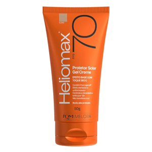 Protetor Solar Facial FPS70 Gel Creme Heliomax Efeito Base com Toque Seco Cor Clara   Frasco com 50g