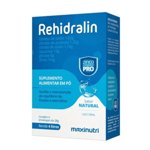 Rehidralin Sabor Natural - 4 Envelopes 28g