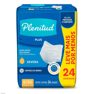 Roupa Íntima Descartável Plenitud Protect Plus G/Xg Pacote Leve 24 Pague 22 Unidades