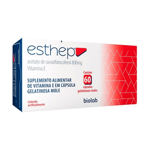 Esthep Vitamina E 800mg com 60 Cápsulas Gelatinosas Moles