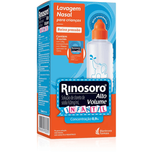 Rinosoro Alto Volume Infantil 0.9% 15 Sachês + Frasco Aplicador de 120mL