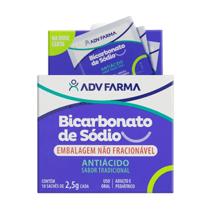 Bicarbonato de sódio 10 Sachês de 2,5g ADV Farma