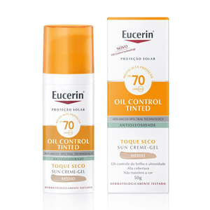 Protetor Solar Facial FPS70 Eucerin Oil Control Tinted Médio 50g