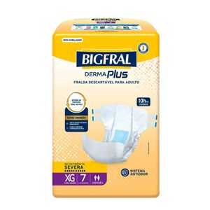 Fralda Adulta Bigfral Dermaplus XG 7 Unidades