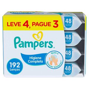 Kit Lenços Umedecidos Pampers Higiene Completa 4x48 Unidades