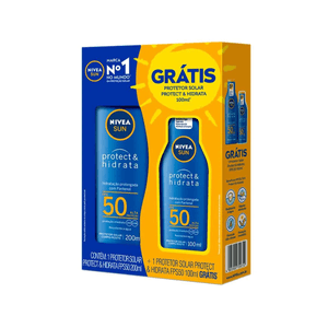 Kit Protetor Solar Nivea Sun Protect And Hidrata Fps 50 200ml Gratis Fps 50 100ml