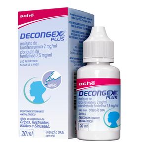 Decongex Plus 2 + 2.5mg/ml Solução Oral (Gotas)   Frasco com 20mL