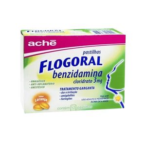 Flogoral 3mg Pastilha Sabor Menta - Caixa com 12 Pastilhas